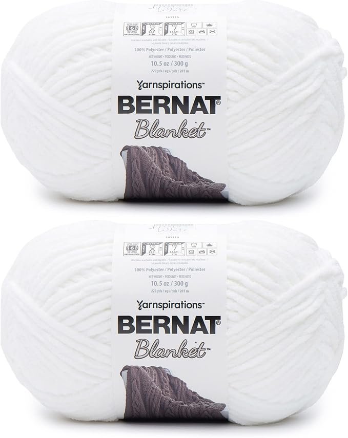 Bernat Blanket White Yarn 2 Pack - Super Bulky 10.5oz