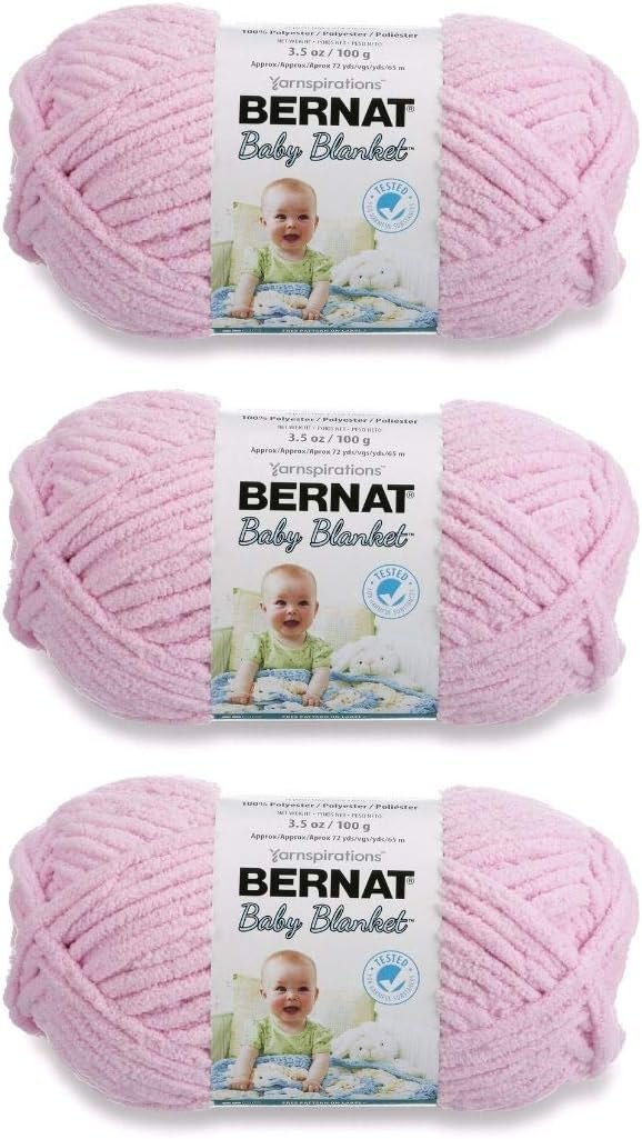 Bernat Baby Blanket Yarn 3-Pack in Baby Pink