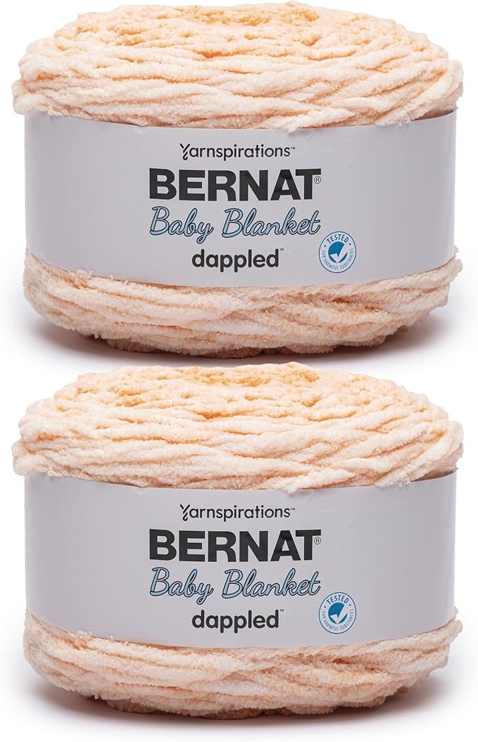 Bernat Baby Blanket Dappled Yarn 2 Pack Apricot