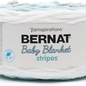Bernat Baby Blanket Stripes, Seaglass, 10.5 oz Polyester