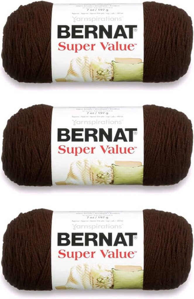 Bernat Super Value Chocolate Yarn - 3 Pack, 426 Yards
