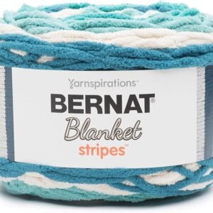 Bernat Blanket Stripes Yarn, Teal Deal, Super Bulky