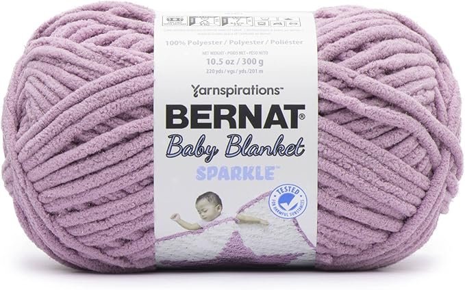Bernat Baby Blanket Sparkle Yarn - Planetary Purple 300g