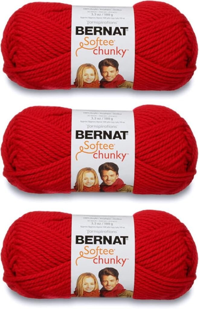 Bernat Softee Chunky Berry Red Yarn 3 Pack
