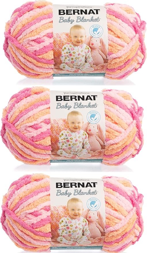 Bernat Baby Blanket Yarn 3-Pack - Peachy Color
