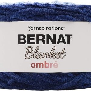 Bernat Blanket Yarn - Navy Ombre Soft Fabric