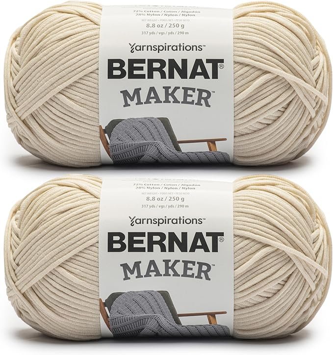 Bernat Maker Cream Yarn 2 Pack - Bulky Cotton Blend
