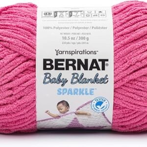 Bernat Baby Blanket Sparkle Yarn, Hot Pink, 300g