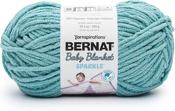 Bernat Baby Blanket Sparkle Yarn - Seaside 300g
